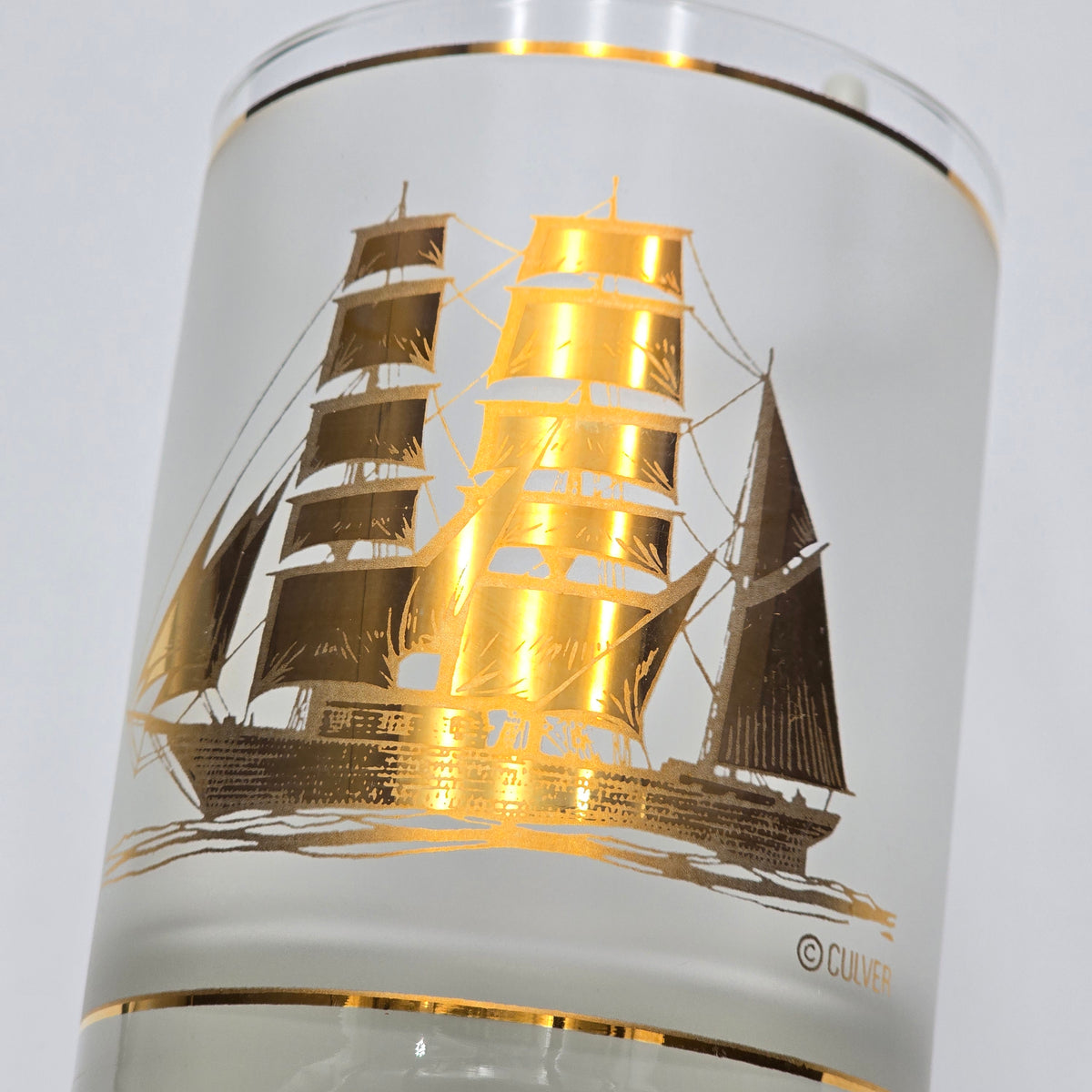 Vintage MCM Culver Ltd Schooner Ship Glasses — additional view